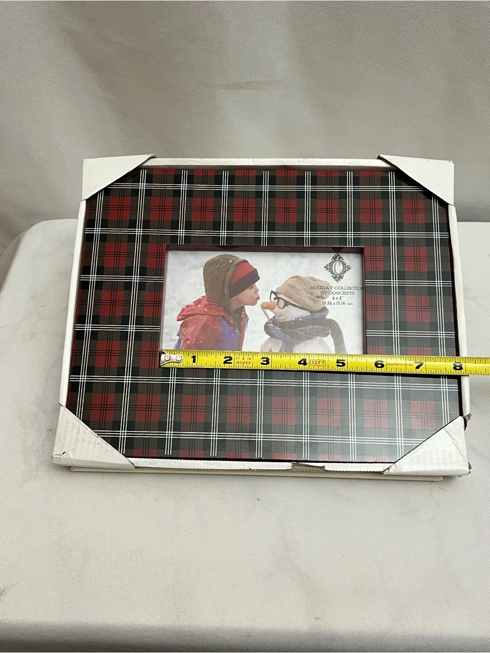 Concepts Holiday Collection Red Black Plaid 6x4 Christmas Picture Frame NIB